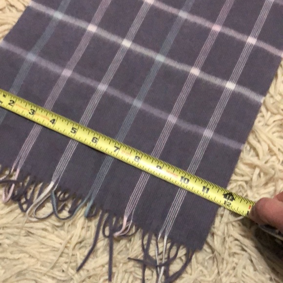 NWOT-Scarf-Pale Pink/Blue/Lilac/Gray Plaid-Soft-12x47 - Picture 9 of 10